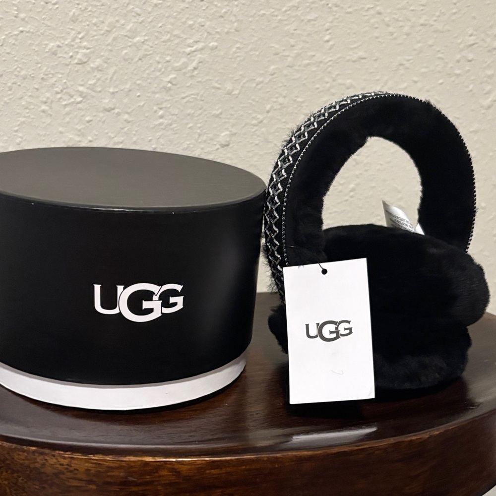 UGG Black Earmuffs with Patterned Band